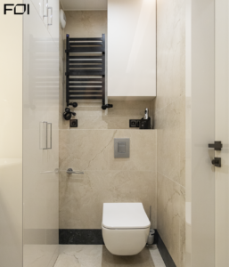 luksusowa łazienka w apartamencie w Warszawie realizacja wnętrz