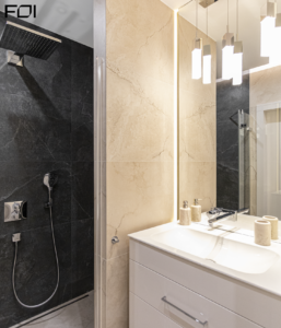 nowoczesna łazienka w prywatnym apartamencie w Warszawie