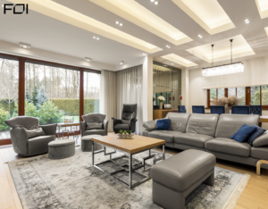 kamienne wykończenie wnętrza domu jednorodzinnego