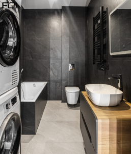 minimalistyczna łazienka w domu inwestycyjnym