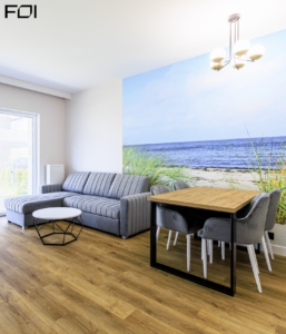 strefa dzienna w apartamencie na wynajem nad morzem Pogorzelica